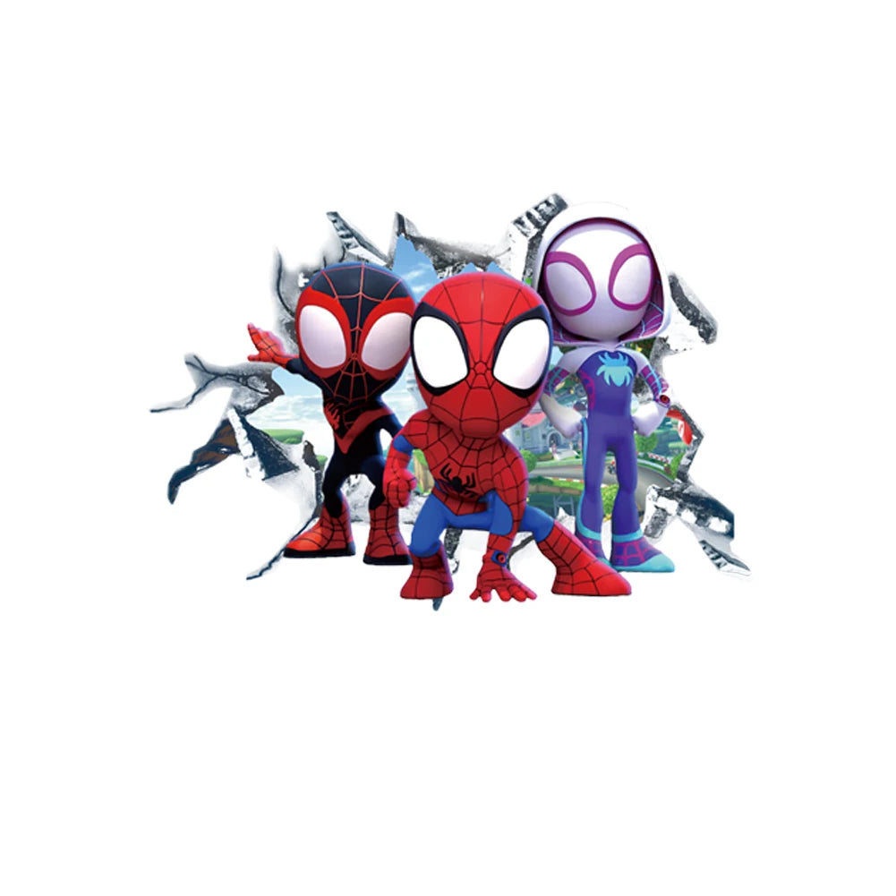 Cute mini Spiderman superhero wall stickers for kids' room decor, featuring cartoon Spiderman mural art on PVC decals