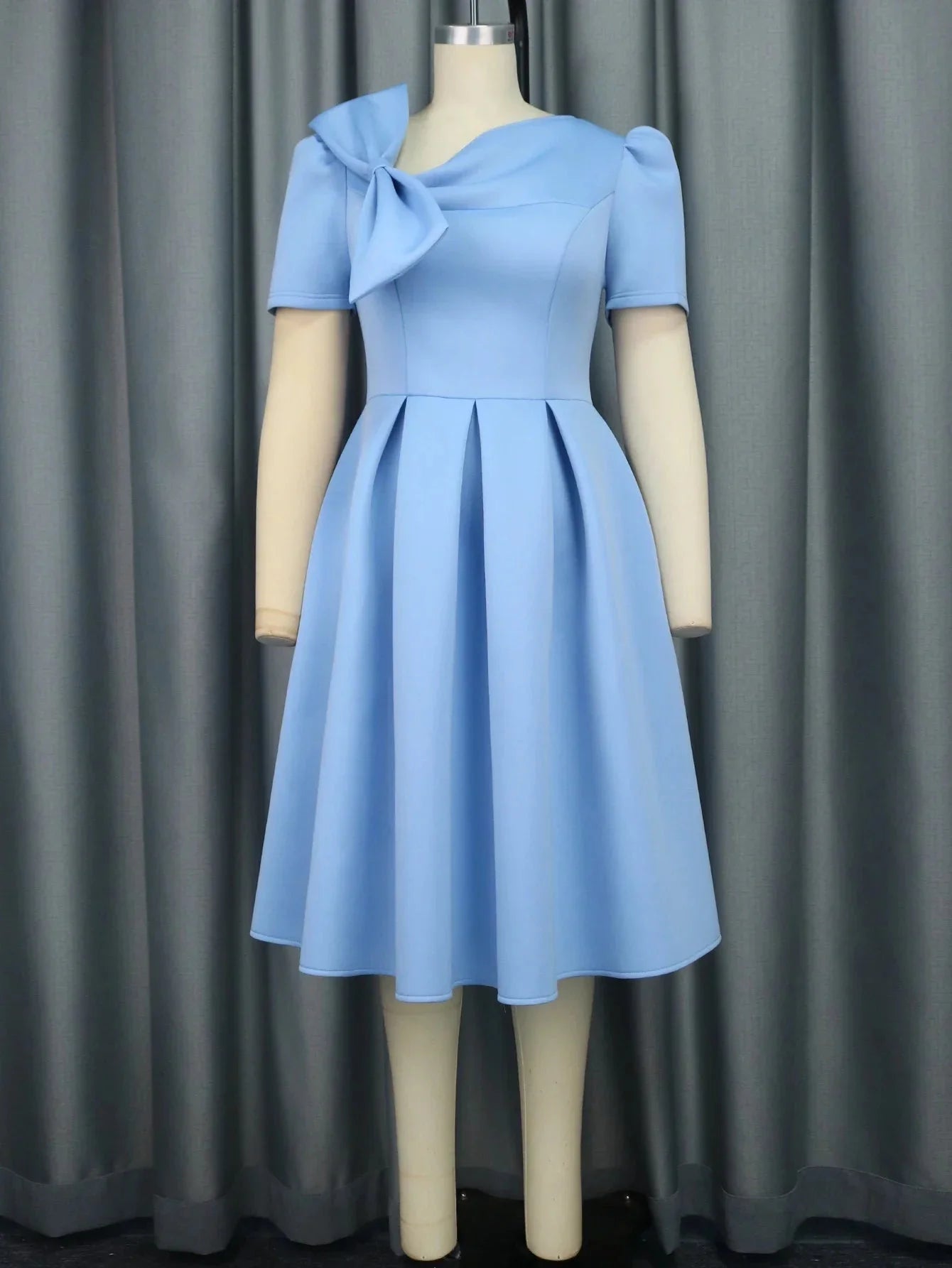 Aimei women's bow A-line skater dress by SHOWLU FASHION STORE featuring an elegant scuba fabric and stylish party gown design.