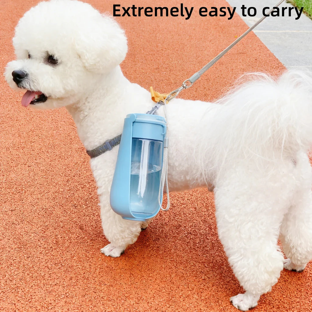 Showlu Fashion portable pet water bottle with collapsible dog travel cup, ideal for outdoor walks and travel.