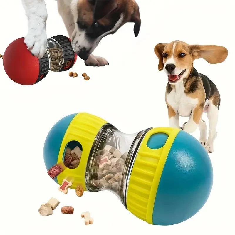 Showlu Smart General pet food dispenser ball with a transparent plastic ball and feeding opening for pets.