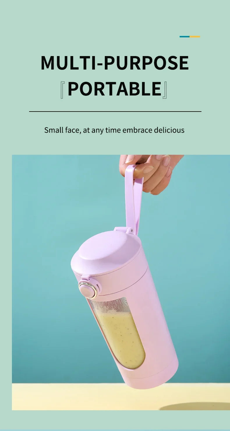 Showlu Smart General portable USB blender juicer bottle with blending blade and transparent container for smoothies or juices.