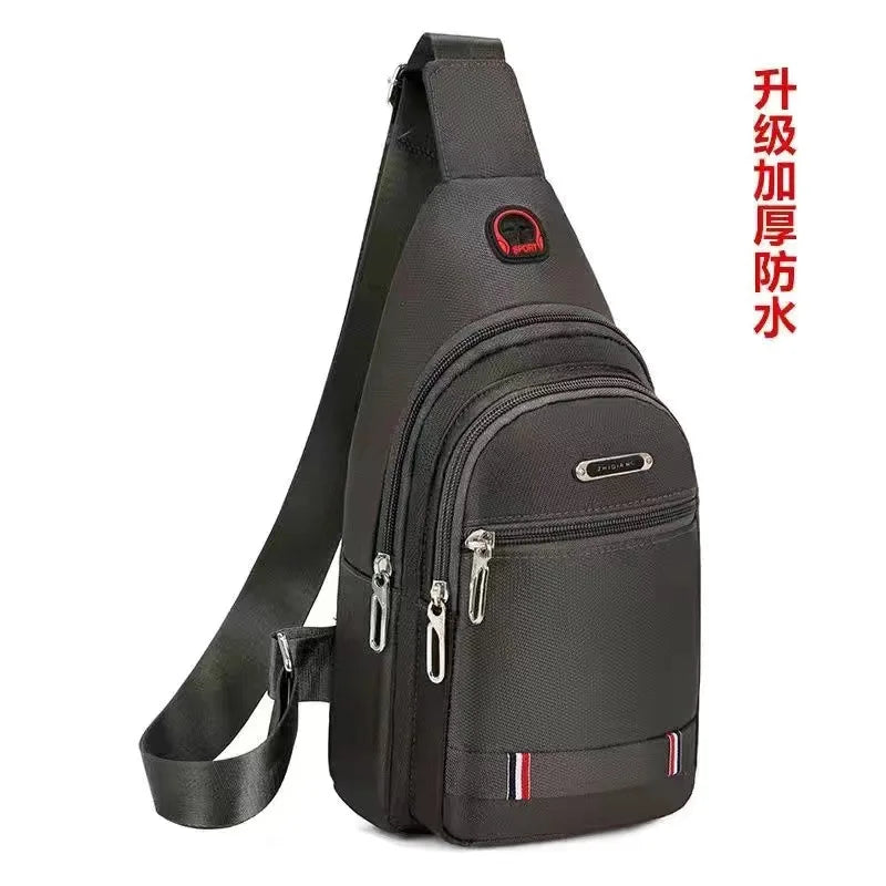 2024 New waterproof and wear-resistant men's trendy chest bag  single shoulder crossbody bag men's chest casual backpack