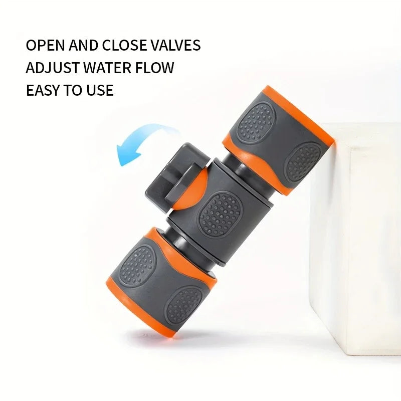 Showlu Smart General quick connect shutoff valve hose adapter connected to garden hose for easy water control.