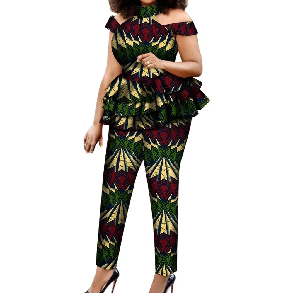 Women T Shirt Set Women Pant Suits Female Trouser Suit Plus Size Summer Set for Lady Party Clothing WY7924
