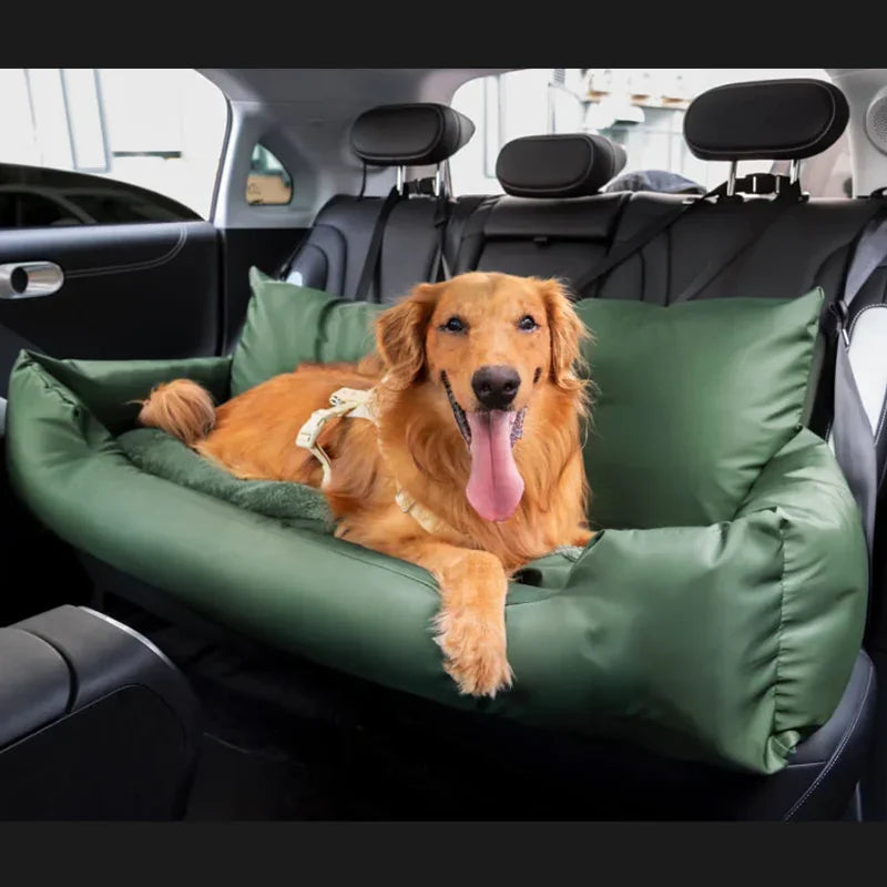 Large dog car seat cover by Showlu Fashion Store, thickened suede travel hammock with waterproof and non-slip features.