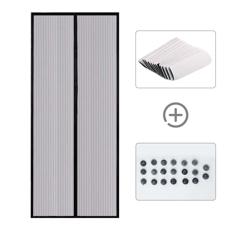 Showlu Smart General magnetic mesh door curtain with self-adhesive frame, anti-mosquito screen for easy insect protection.