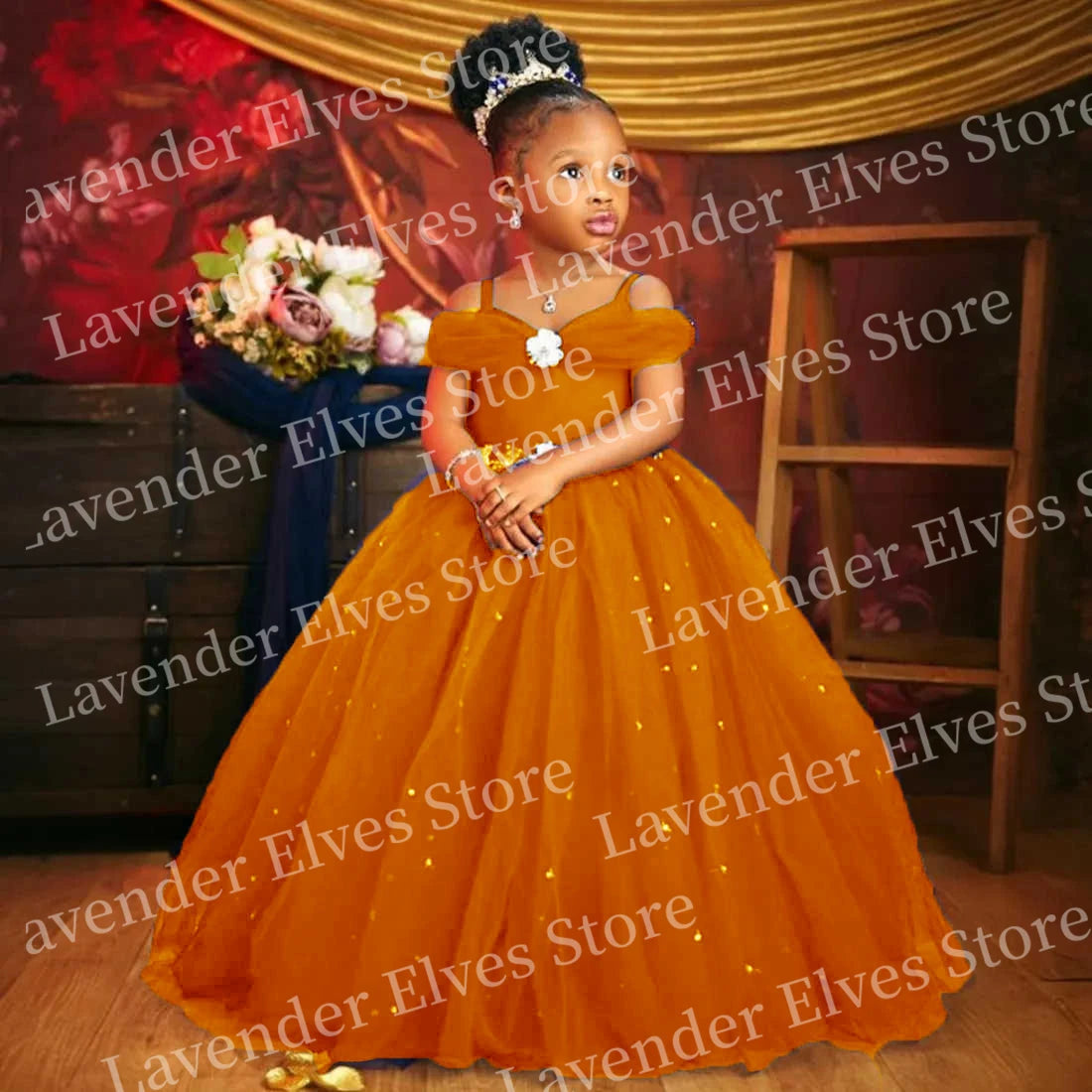 Princess Royal Blue flower girl dress by 1170uf-he featuring custom tulle and elegant pageant-style design.