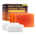 200g Showlu Fashion Store kojic acid turmeric soap for dark spots, with natural turmeric extract, brightening and skin corrector.