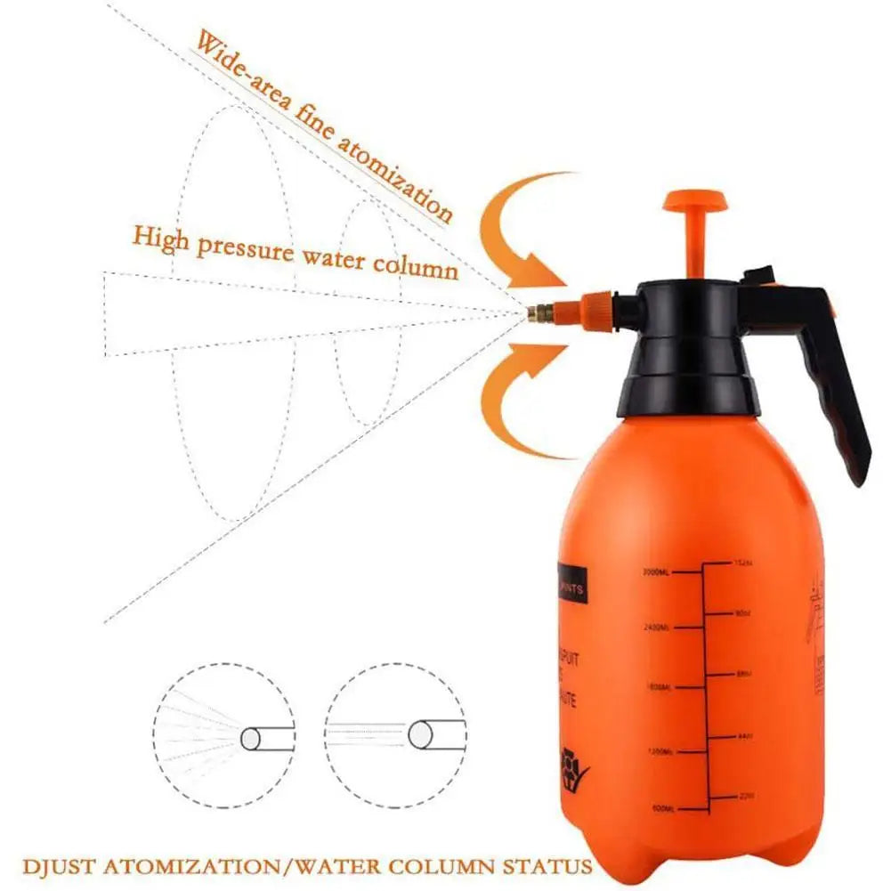 Showlu Smart General high pressure spray bottle with adjustable nozzle and clear plastic body for gardening or cleaning tasks.