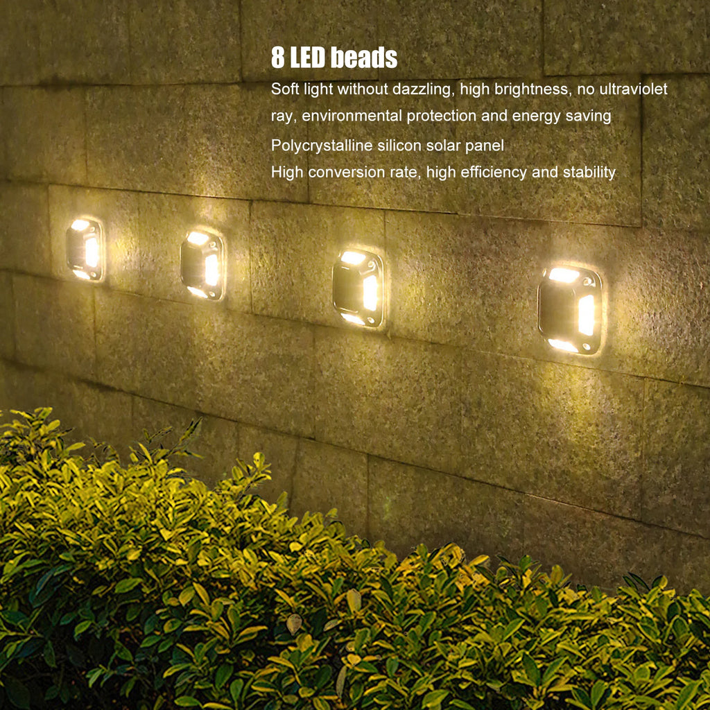 Showlu Smart General 8 LED solar ground light with waterproof IP65 design, warm outdoor garden lamp on grassy surface
