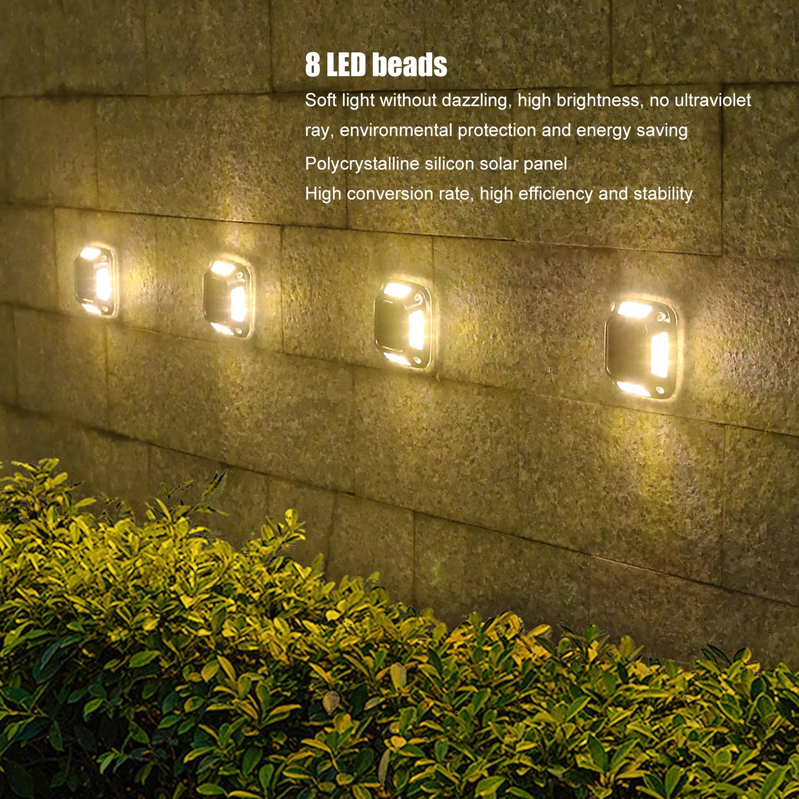 Showlu Smart General 8 LED solar ground light with waterproof IP65 design, warm outdoor garden lamp on grassy surface