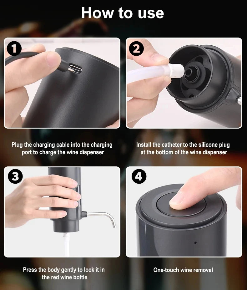 Showlu Smart General electric wine aerator and dispenser with USB automatic pourer, designed for smooth wine pouring and aeration.