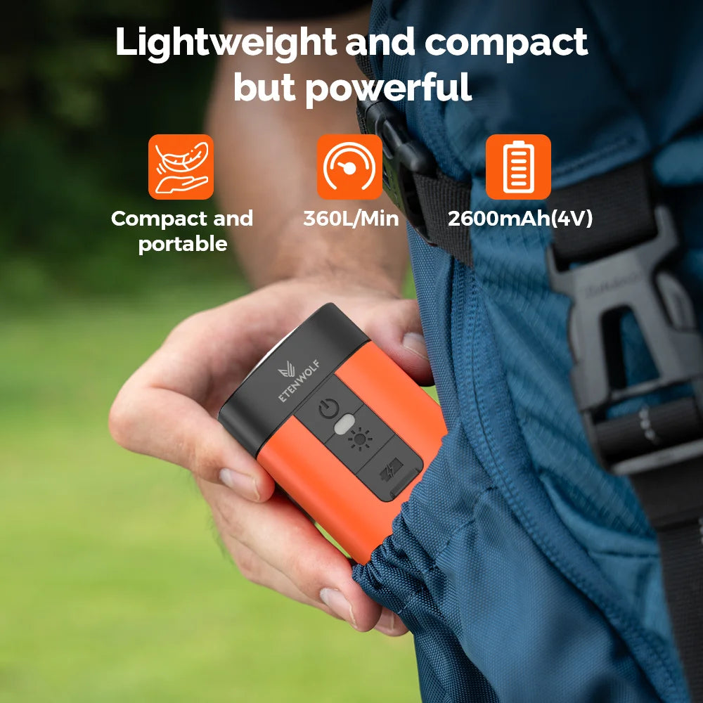 Showlu Smart General ETENWOLF Air 3 Ultra Portable Air Pump with LED display, 2600mAh battery, camping mattress inflator and deflator