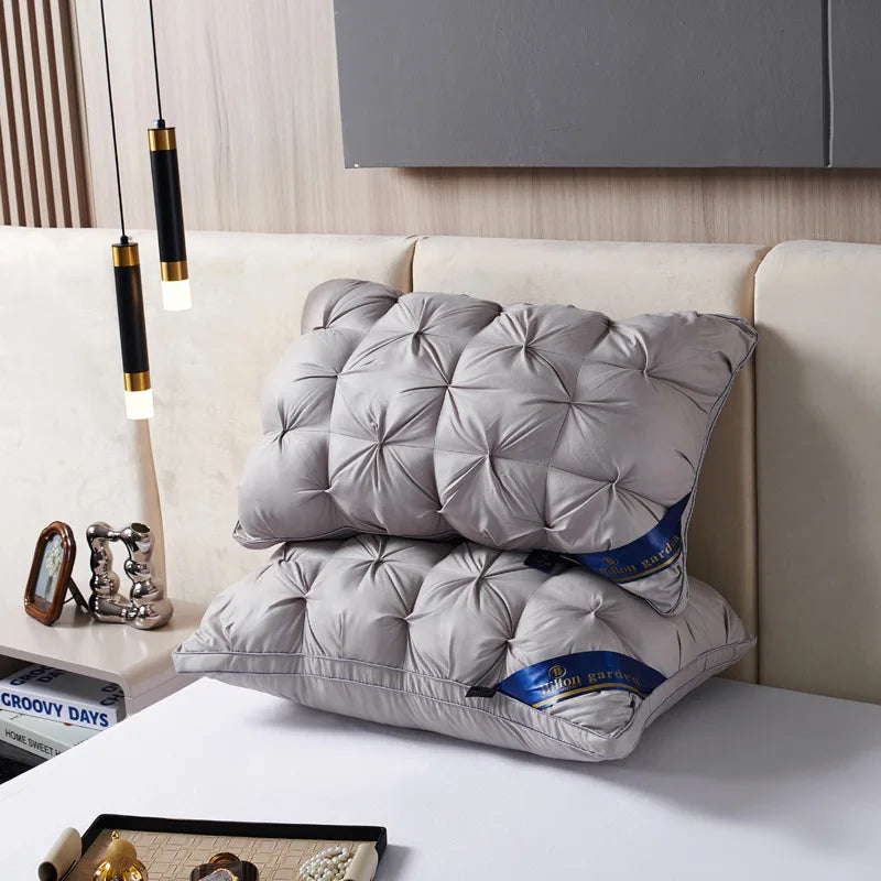 Luxury hotel bed pillows set from mingou Store, soft 2-piece sleep pillows with plush fabric for comfortable rest.