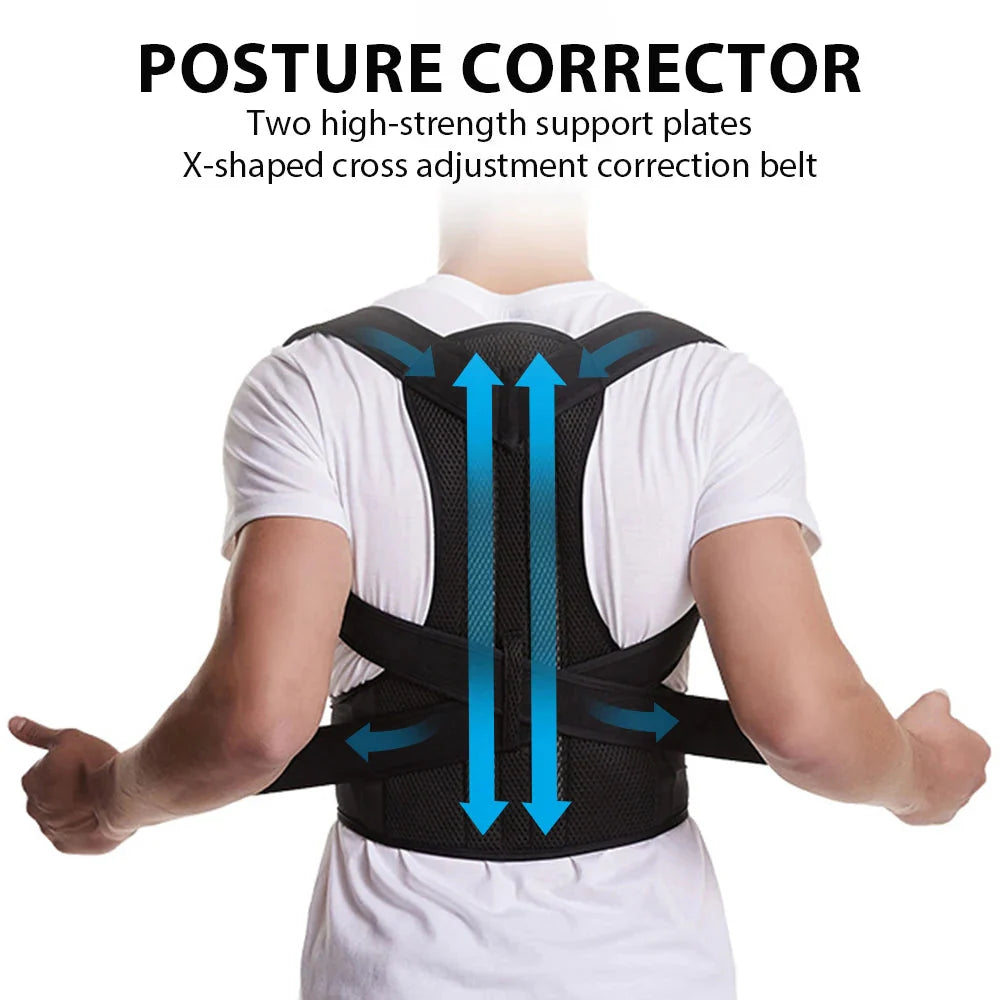 Showlu Fashion back brace posture corrector with adjustable lumbar support for improved posture and back comfort.
