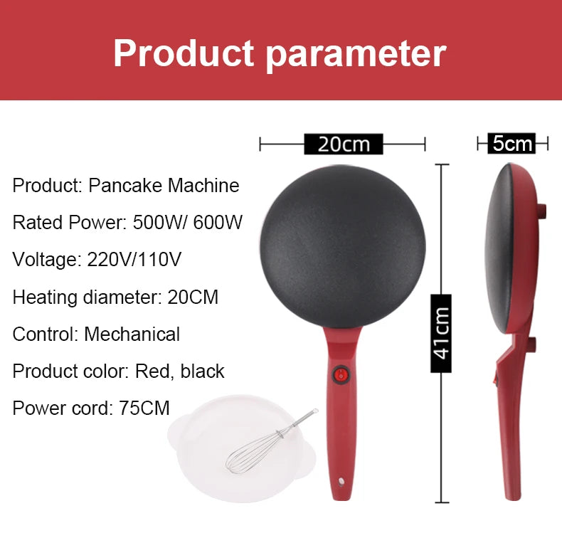 Showlu Smart General electric pancake maker with non-stick surface and control knob, ready for breakfast cooking.