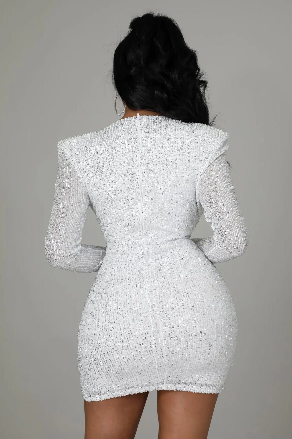 Elegant Party Dresses for Women 2023 Sequin V-neck Pleated Slim Sexy Dress