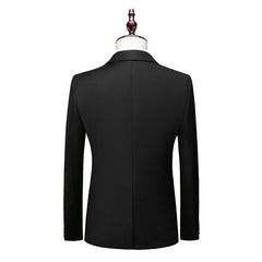 13 Color Basic Style Men's Casual Solid Color 3 Pieces Suits / Male One Button Blazers Jacker Coat Trousers Pants Vest Waistcoat