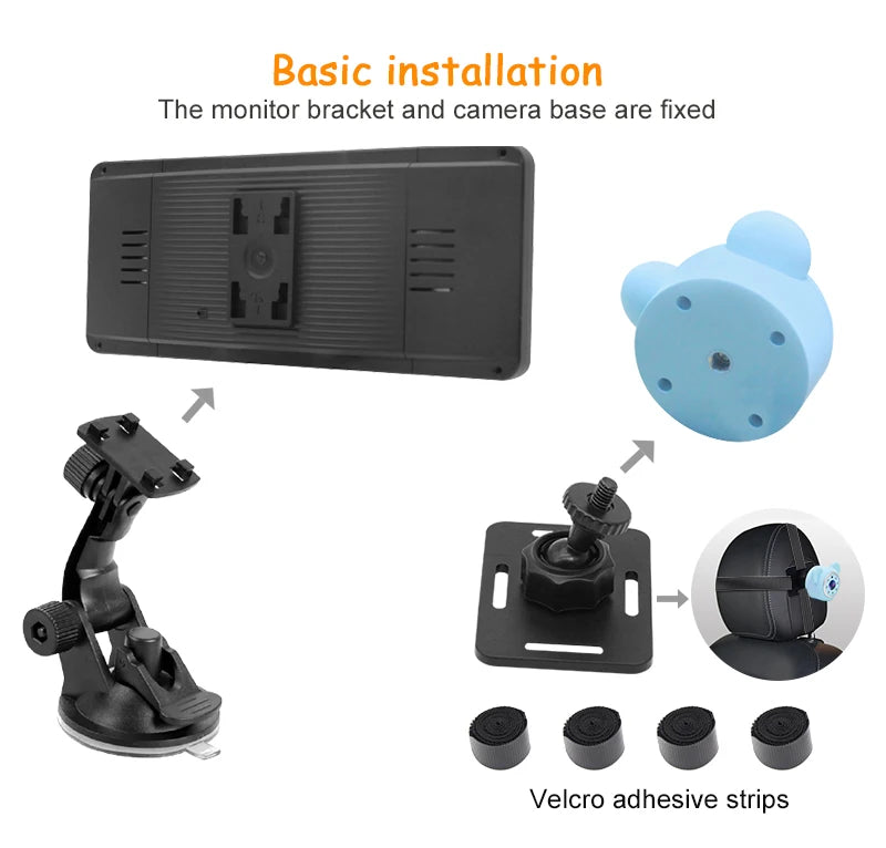 Showlu Smart General baby car camera showing a clear view of the vehicle interior with a compact design and easy mounting features.