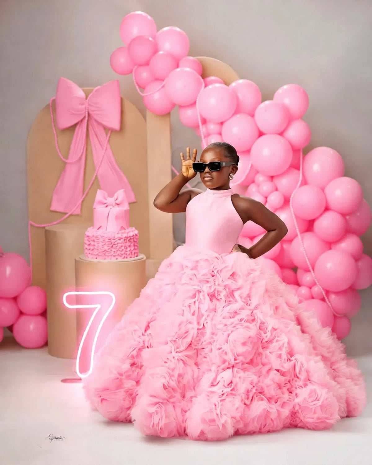 Luxury Puffy Ballgown Girls Birthday Party Dress Customized Flower Girl Dresses for Wed Little Queens Pageant Homecoming Dress