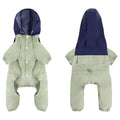 Reflective Showlu waterproof dog raincoat made of breathable nylon, designed for pet comfort and visibility in wet weather.