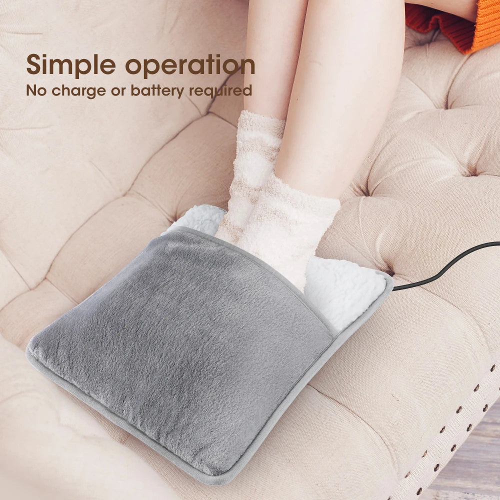 Showlu Smart General USB Heated Foot Warmer Pad with plush fabric for cozy warmth and comfort.