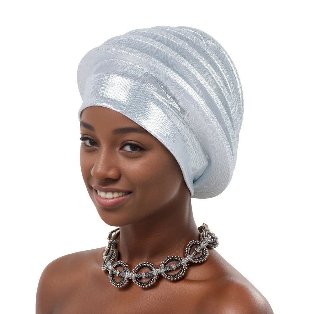 Elegant Spiral Beret for Women Afrcian Lady Head Wraps Female Berets Turban Nigeria Headpiece Wedding Party Gele