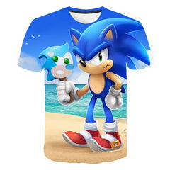 T-shirt 2025 Children's Clothes Sonic 3D for Kids Boys and Girls Cartoon Printing Animation Cosplay Clothing Accessories