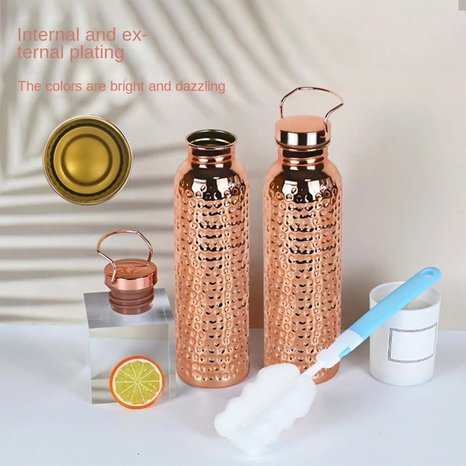 800ml Pure Copper Insulated Stainless Steel Water Bottle