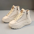Showlu Fashion Store high top women's shoes with thick soles, round toe design, ideal for autumn, stylish and comfortable footwear