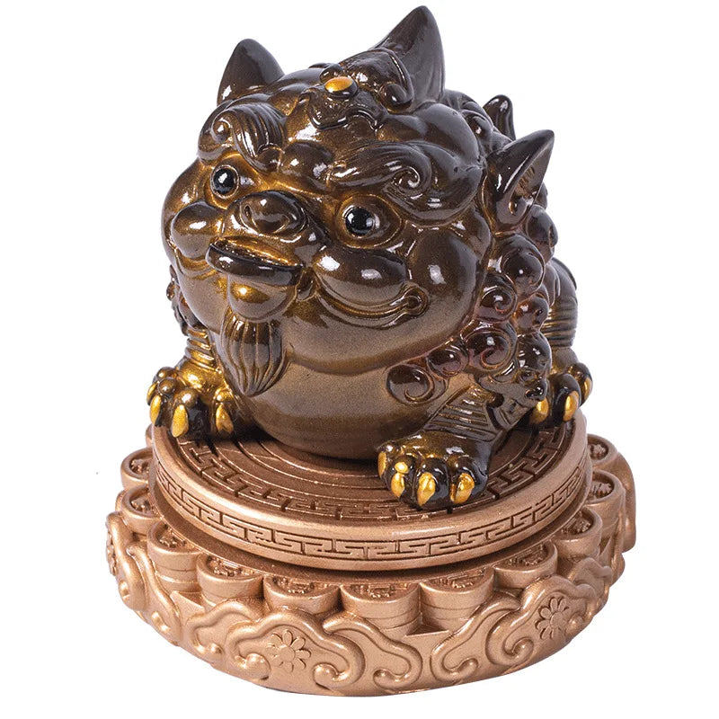 Color changing Pixiu tea pet decoration from Showlu Fashion Store, ideal for nourishing, bringing fortune, and enhancing Kung Fu tea sets.