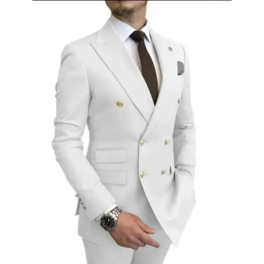 SHOWLU FASHION men's double-breasted blazer and matching pants suit, tailored fit, formal occasion clothing, stylish and modern design