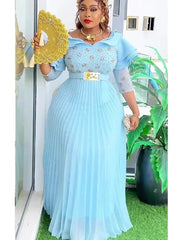 2025 Plus Size African Party Dresses for Women New Fashion Dashiki Ankara Wedding Evening Gown Elegant Muslim Maxi Dress