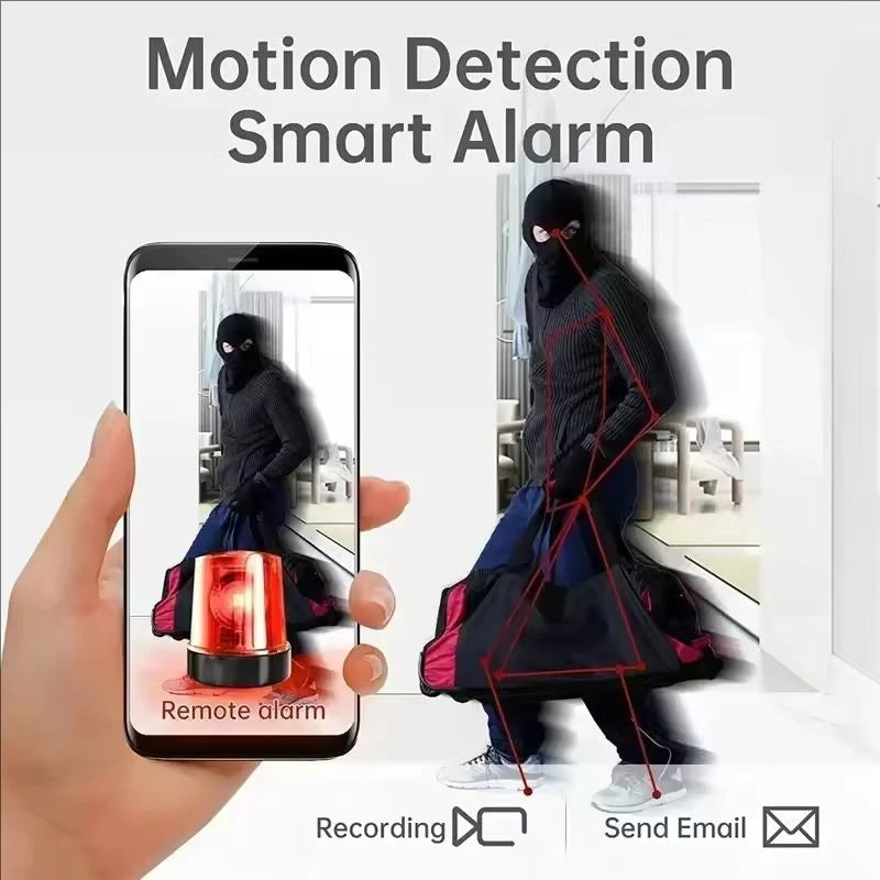 Wireless HD Showlu Smart Mini Security Camera for home surveillance, showing compact design and lens for discreet monitoring.