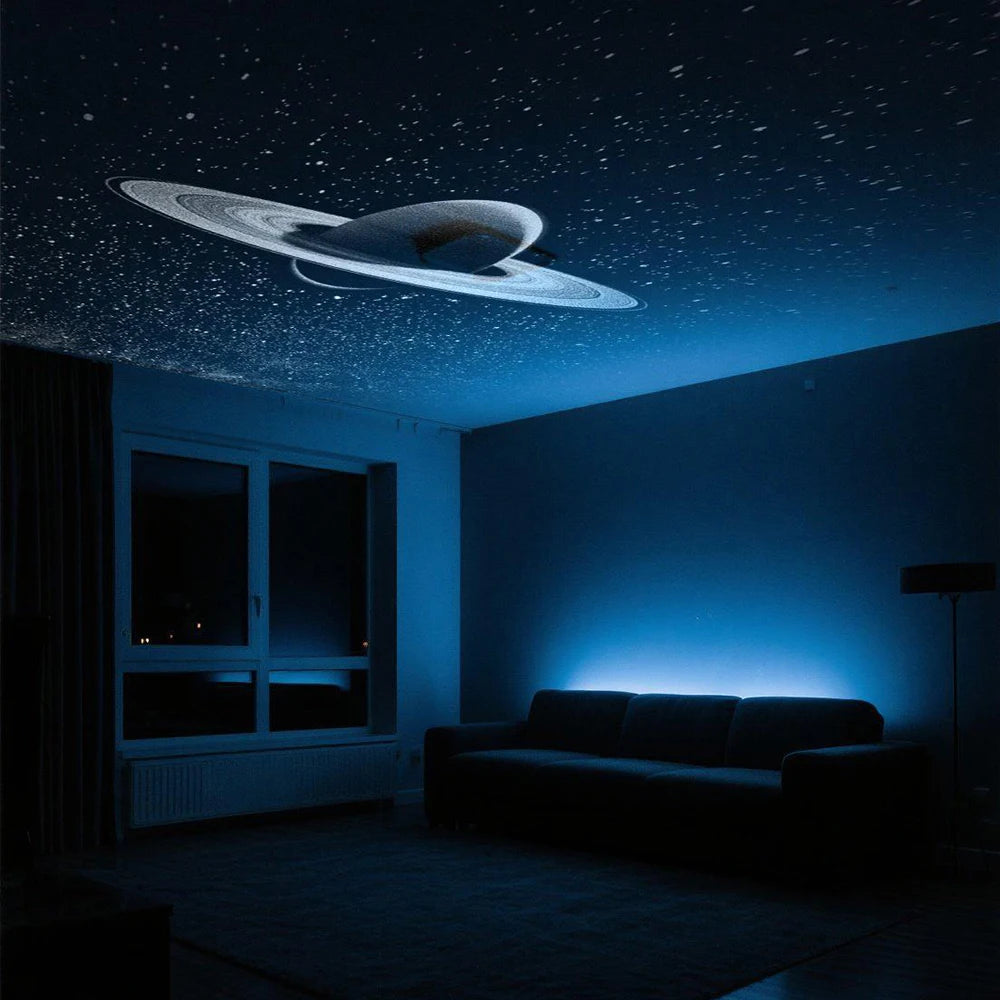 Showlu Smart General Car LED Roof Star Light installed on vehicle ceiling, creating a starry night sky effect inside the car.