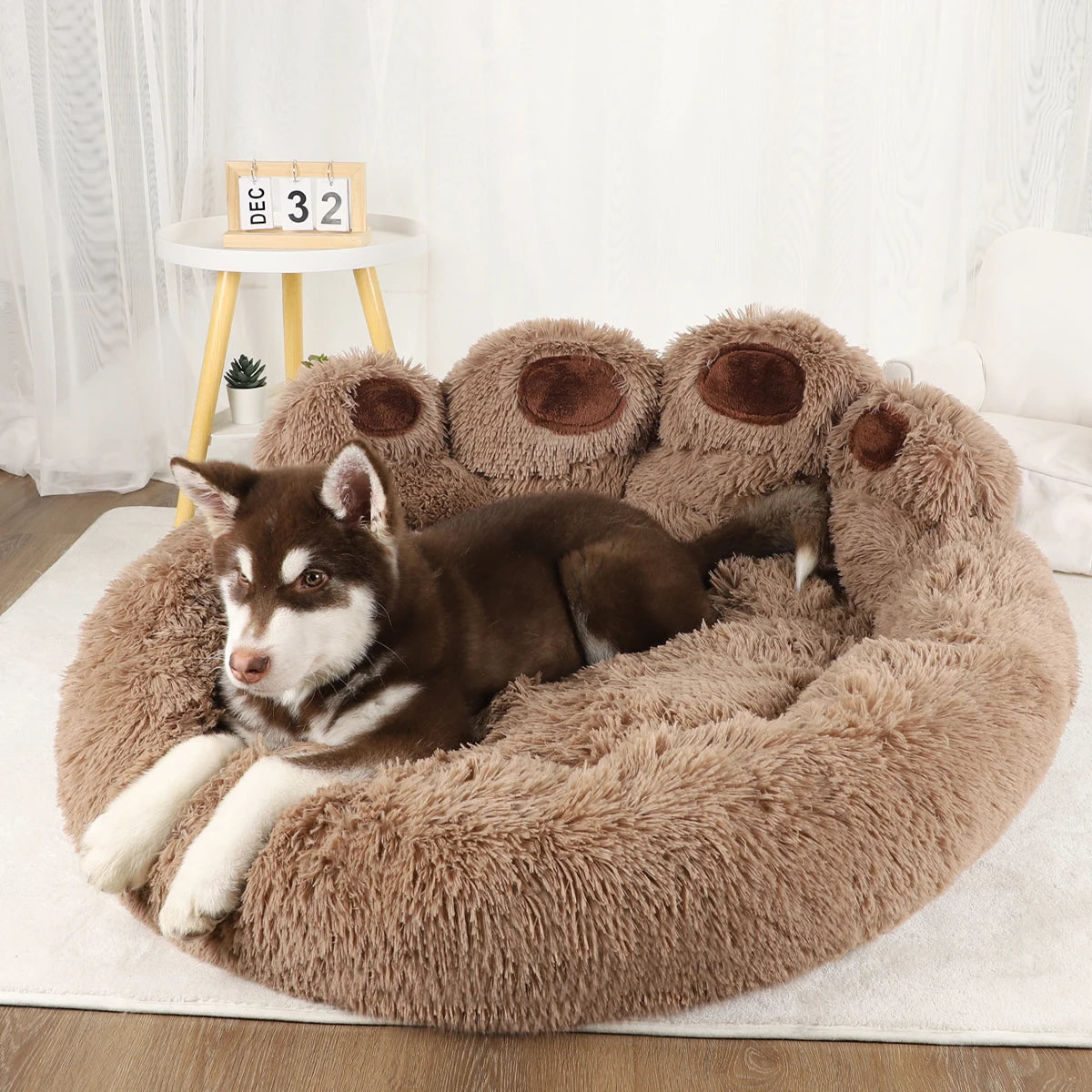 Large BeiYu Pet Fluffy Dog Bed with soft, breathable fabric and cozy winter warmth, designed as a comfortable pet sofa mat.