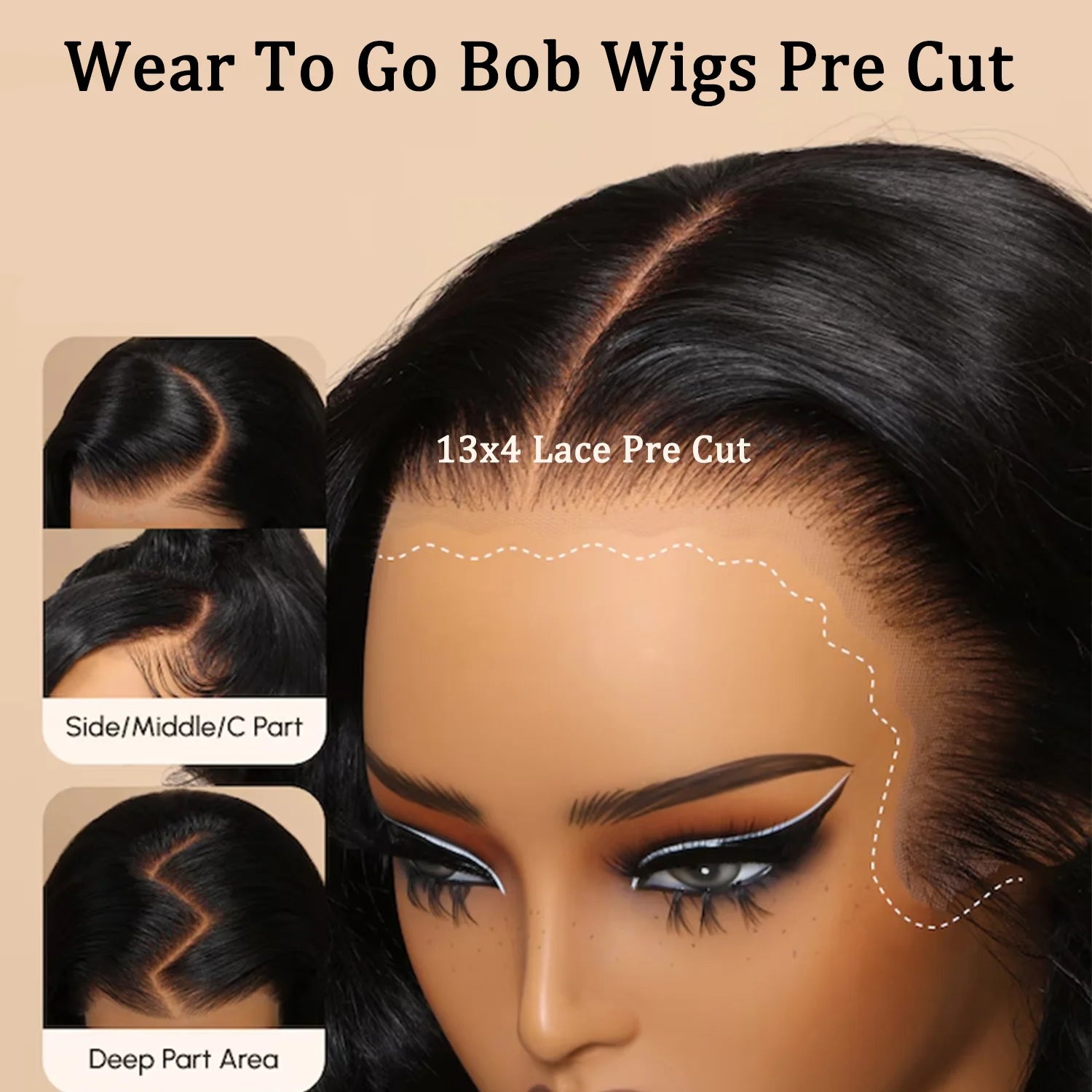 13x4 Burmese Curly Deep Wave Curly Human Hair Wig Glueless Wet and Wavy Lace Front Human Hair Wigs For Woman on Clearance Sale