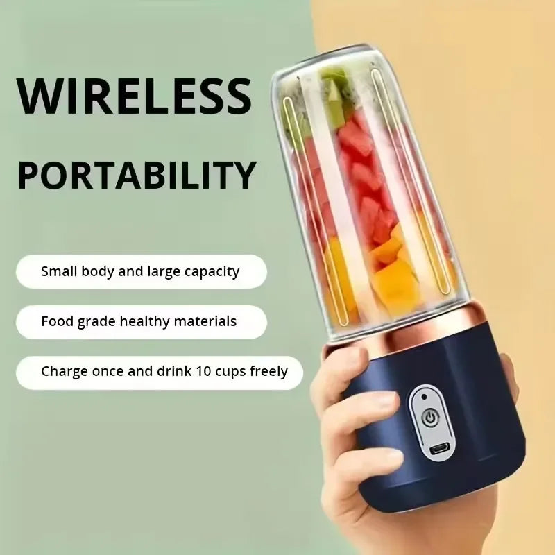 Portable Showlu Smart General USB mini juicer blender cup with transparent body and compact design for on-the-go smoothies.