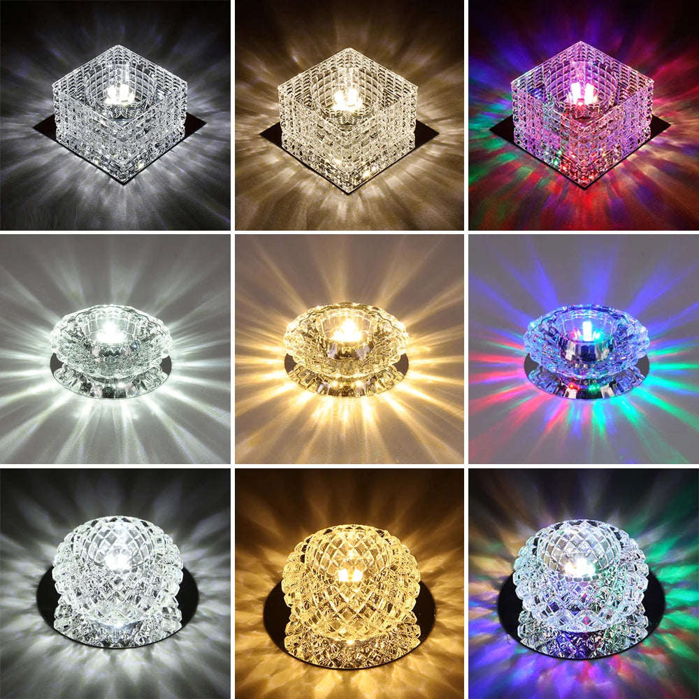 Modern crystal LED ceiling lamp by Showlu Fashion Store featuring stainless steel chandelier with elegant crystal accents.