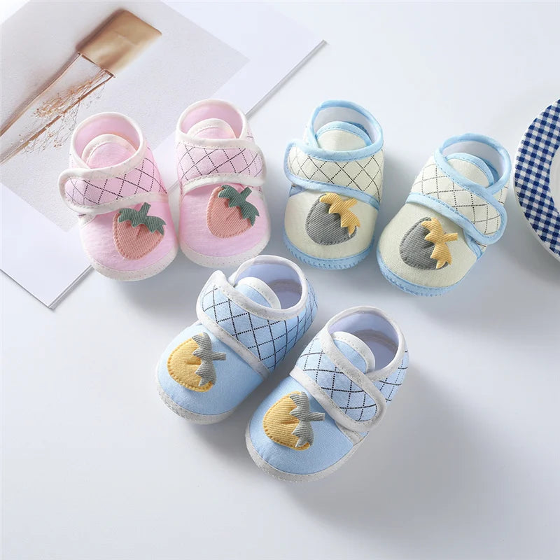 Soft cotton baby first walkers for boys and girls by SHOWLU FASHION STORE, featuring comfortable newborn shoes for early walking.