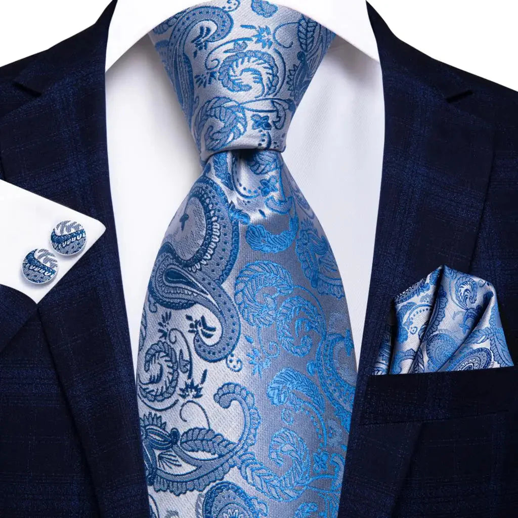 Mint green silk tie set with matching cufflinks, stylish men's necktie by SHOWLU FASHION STORE, elegant formal accessory.