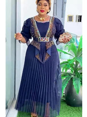 African Party Dresses for Women New Fashion Dashiki Ankara Wedding Evening Gown Elegant Turkey Muslim Maxi Dress