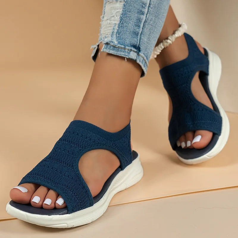 Women Summer Shoes 2024 New Mesh Fish Platform Sandals Women's Open Toe Wedge Sandals Ladies Light Casual Shoes Zapatillas Muje SHOWLU FASHION STORE