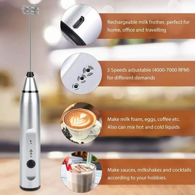Showlu Smart General mini coffee frother handheld device for frothing milk, compact and easy to use for creamy coffee drinks.