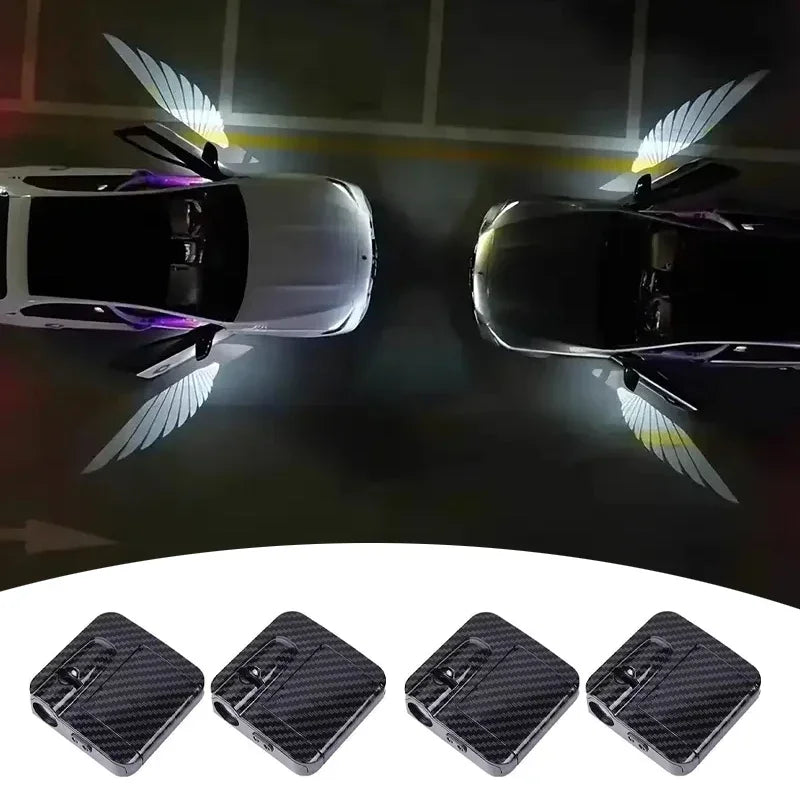 Showlu Smart General car door logo projector displaying illuminated logo on ground when door is open.