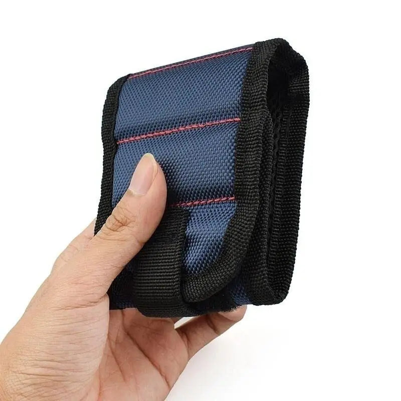 Showlu Smart magnetic tool wristband with adjustable strap, featuring metal magnets for holding screws and small metal parts during DIY projects.