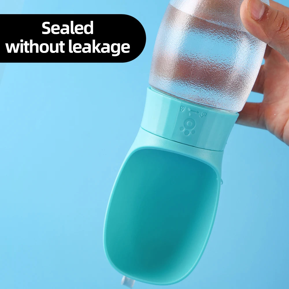 Showlu Smart General portable dog water bottle dispenser with leak-proof travel bowl, perfect for on-the-go hydration for pets.
