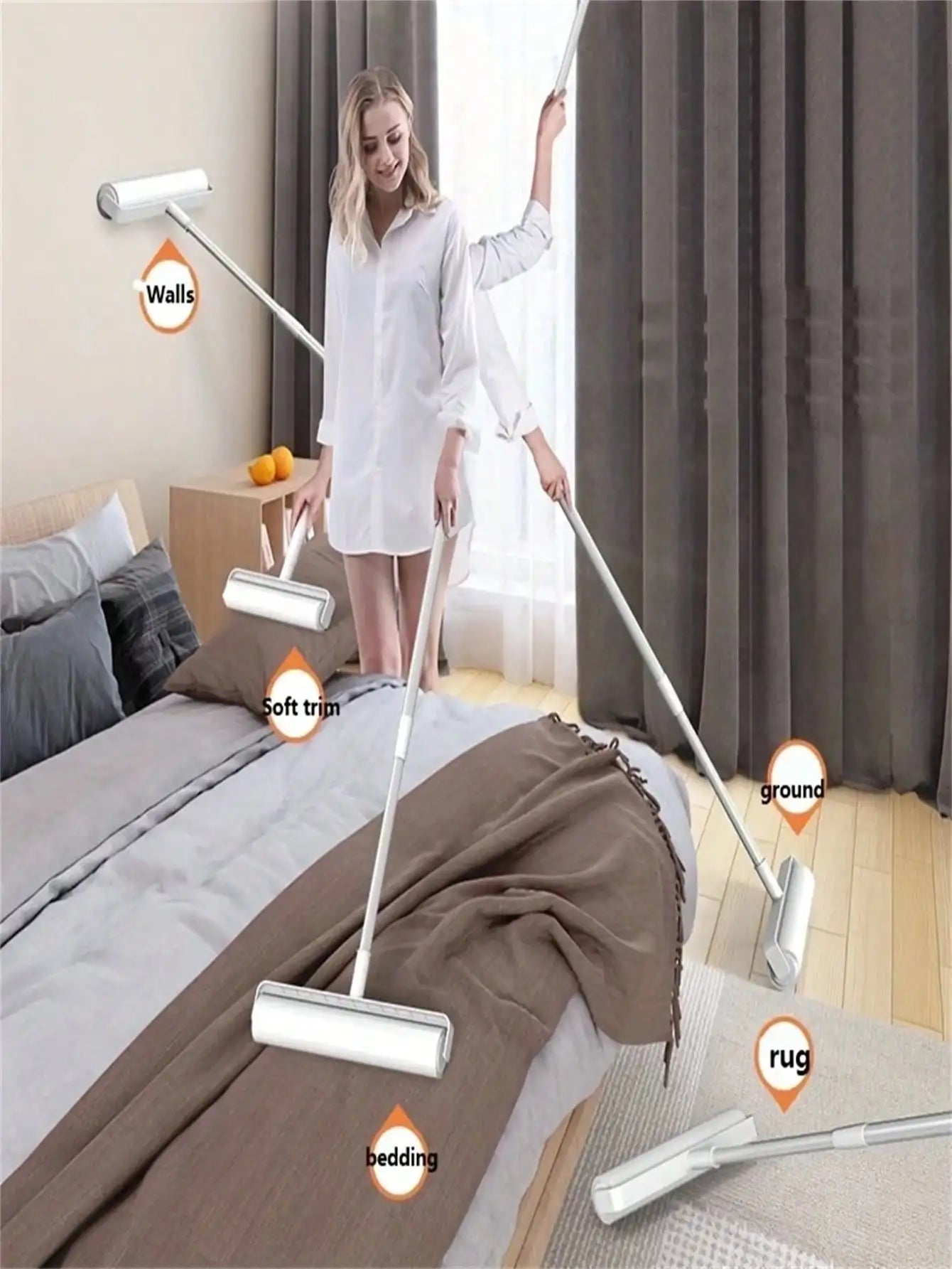 Showlu Smart General Mini Carpet Cleaner Brush with ergonomic handle and bristles for effective spot cleaning.