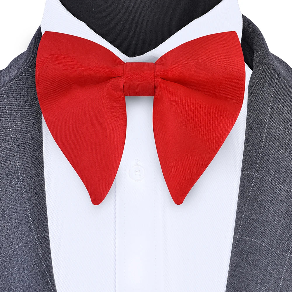 New Big Bow Ties Men's Solid Bowtie Red Black Yellow Fashion Bowknot For Men Wedding  Party Accessories