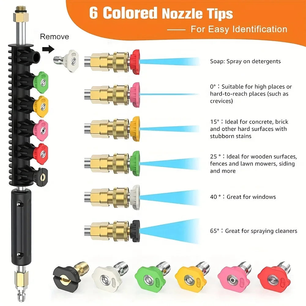 Showlu Smart General pressure washer quick-connect adapter set with multiple fittings for easy hose connection.